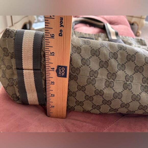 Gucci GG Canvas Web Tote EUC - Picture 6 of 13